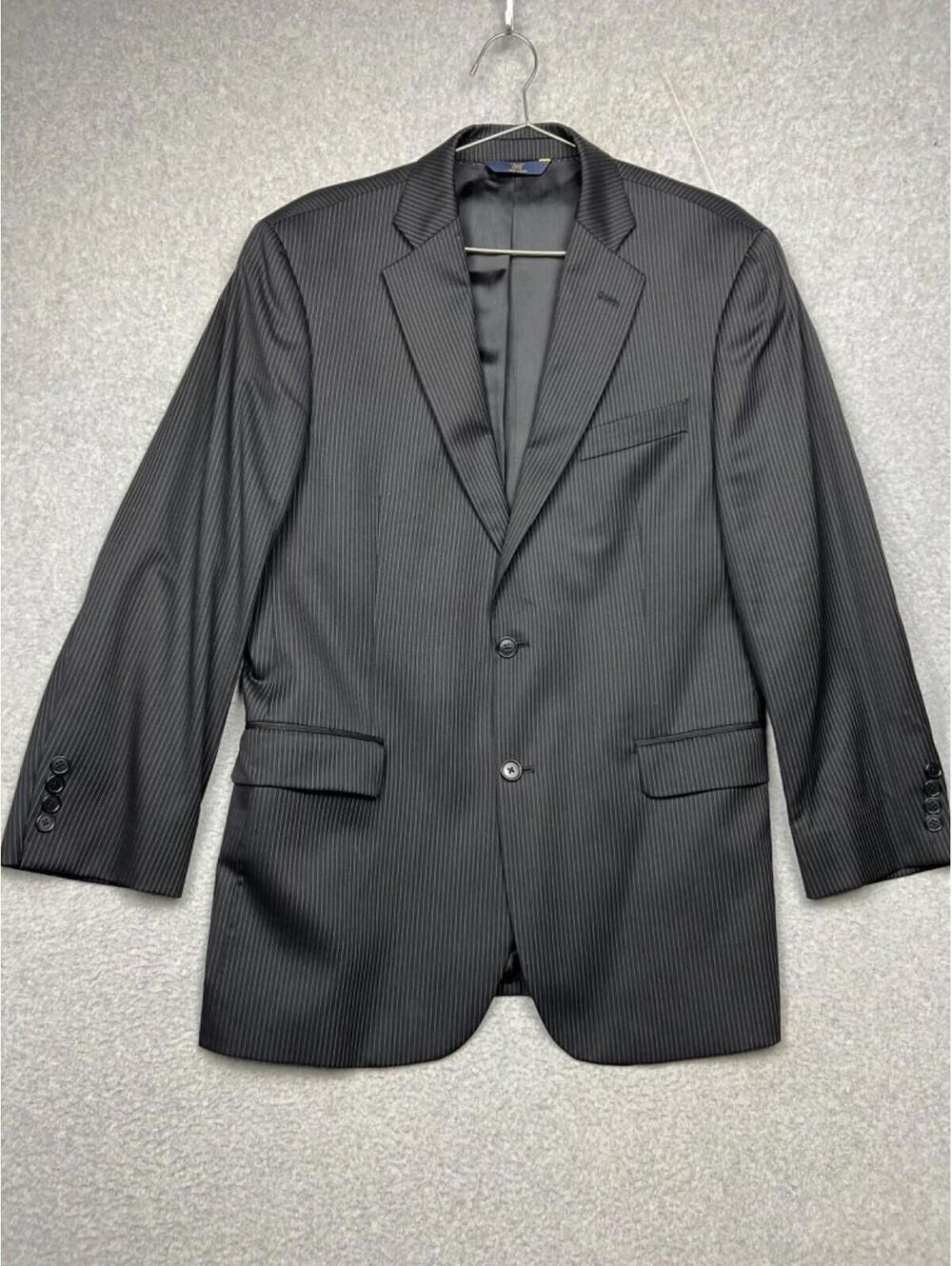 Lauren Ralph Lauren Wool Sport Blazer Jacket Mens 48R Black Career Office Simple